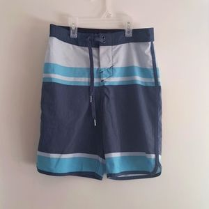 Boys Hang Ten Gray and Blue Swim Shorts size Medium